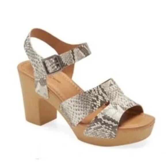 Treasure and Bond Harmony Platform Ankle Strap Snake Print Sandal, 8.5M, NWT - Picture 1 of 12